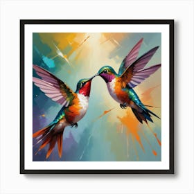 Hummingbirds Art Print 3 Art Print