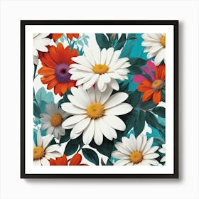 Daisy Pattern Art Print