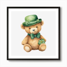 St Patrick'S Day Teddy Bear 2 Art Print