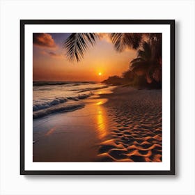 Sunset On The Beach 273 Art Print