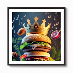 Hamburger Royal And Vegetables Ultrarealistic U (6) (1) Art Print