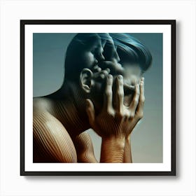 Man With Hands On His Face Art Print