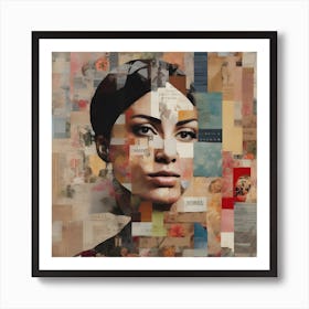 Collage - Woman'S Face Art Print