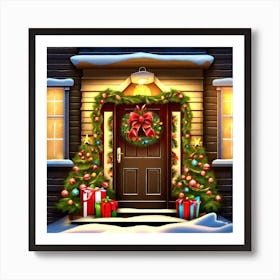 Christmas Door 16 Art Print