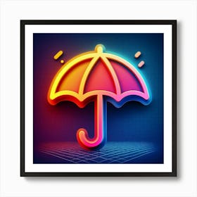 Neon Umbrella Art Print
