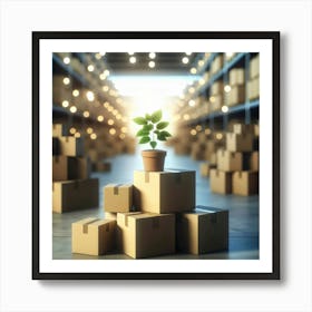 Warehouse Stock Photos Art Print