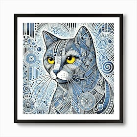 Velvet Ember City Cat Art Print