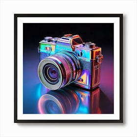 Firefly Futuristic Iridescent Camera With Vibrant Reflections 94907 Art Print