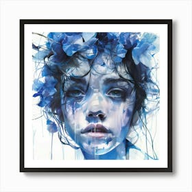 Blue Flowers 73 Art Print