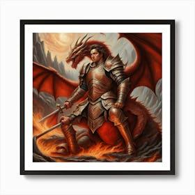 Knight Of The Dragon Art Print
