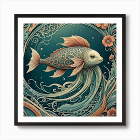 Fish In A Frame Art Print