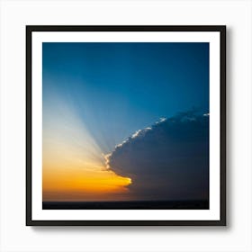 A Serene Tranquil Documentation Of Nature Capturing The Splendor Of Day Turning Into Dusk The Sky Art Print