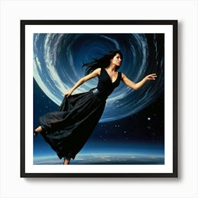 Default Beautiful Woman With Amazing Long Black Hair Dancing I 0 1 Art Print