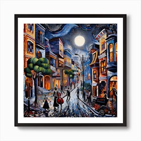 San Francisco Nightlife Art Print