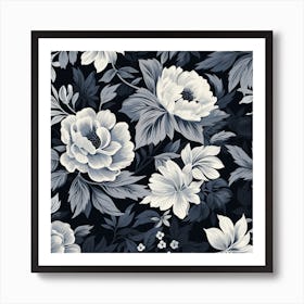 Black And White Flowers Art Print