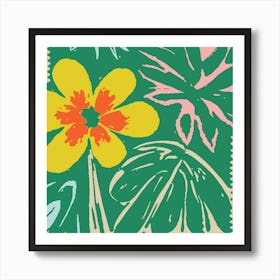 Mid Century Modern Floral Design Art Print