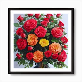 Roses In A Vase 1 Art Print