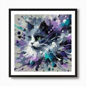 Cat Splatter Art Print