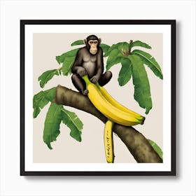 Banana Monkey Art Print