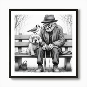 Silly Ole Dog by dee Art Print