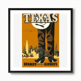 Texas Branford Airlines Art Print