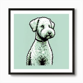 Good Dog Green Drawing Fluffy Art Print