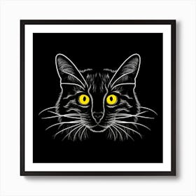 Cat With Yellow Eyes Art Print