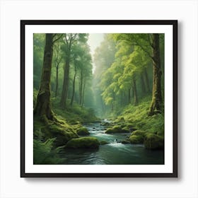 River In The Forest Art Print