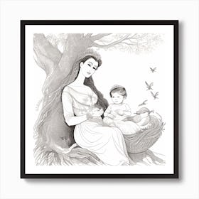 Mother And Child 61 Art Print