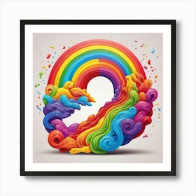 Rainbow Letter S Art Print