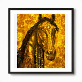 Horse Portrait Gustav Klimt Art Style Art Print