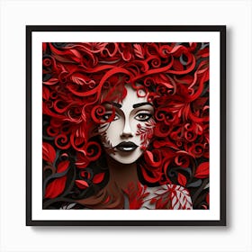 Of A Woman With Red Hair Art Print