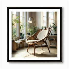 Leaf Petal Design Chair Art Print