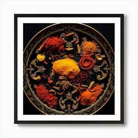 Indian Spices On A Plate Art Print