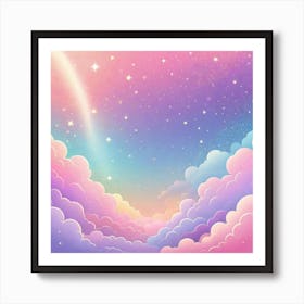 Sky With Twinkling Stars In Pastel Colors Square Composition 76 Art Print