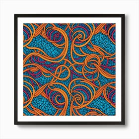 Seamless Pattern With Swirls Art Print