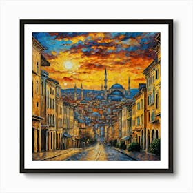 Sunset In Istanbul Poster