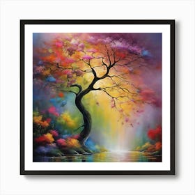 Tree By The Water, A Delight of Nature, Enchanting And Picturesque Art Print