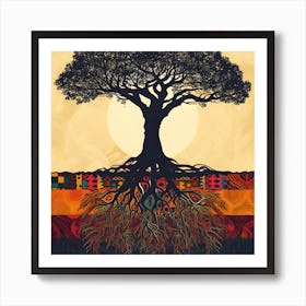 African Tree With Roots Art Print