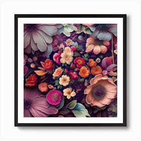 Abstract Floral Painting Art Print