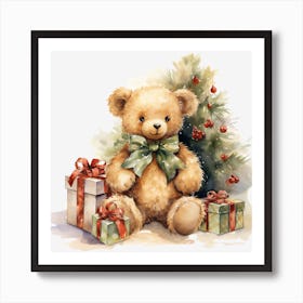 Teddy Bear With Presents 4 Art Print