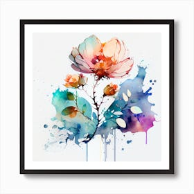 Watercolor Flower Abstract 5 Art Print