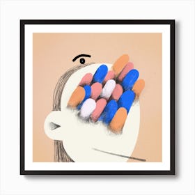 Shopping Obsession Square Art Print