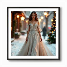 Woman In A Wedding Dress Art Print