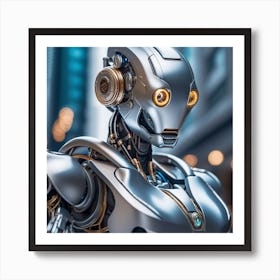 Robot In The City 32 Art Print