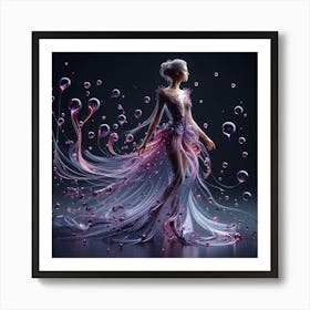 Girl With Bubbles Art Print