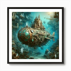 Steampunk Submarine 3 Art Print