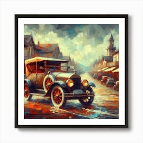 Old Car On The Street 1 Art Print