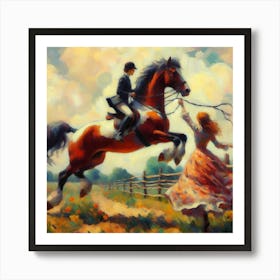 Girl And A Horse 6 Art Print