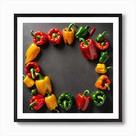 Frame Created From Bell Pepper On Edges And Nothing In Middle (70) Art Print